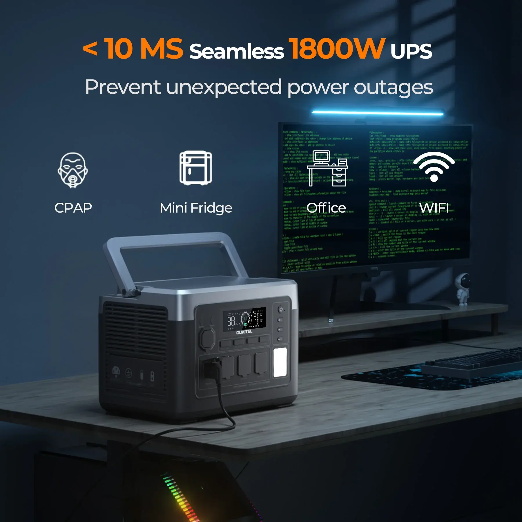 OUKITEL P1000 PLUS Portable Power Station 1800W/1024Wh - Image 2