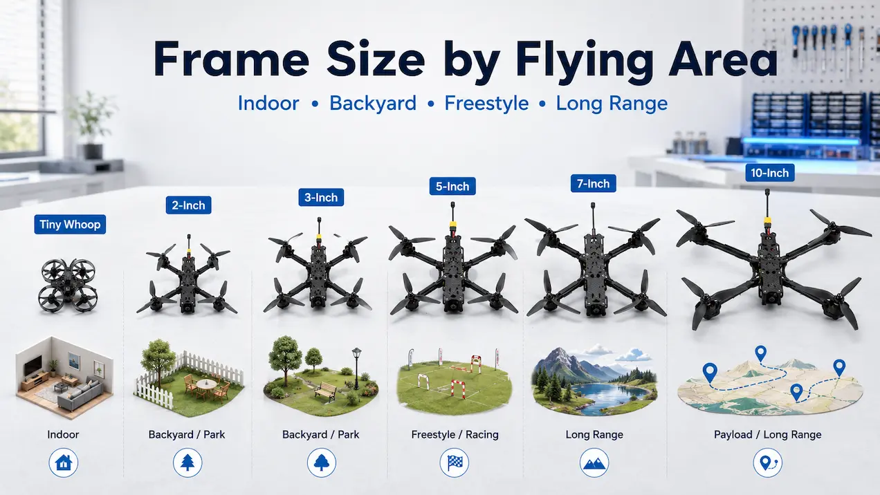FPV drone frame sizes explained